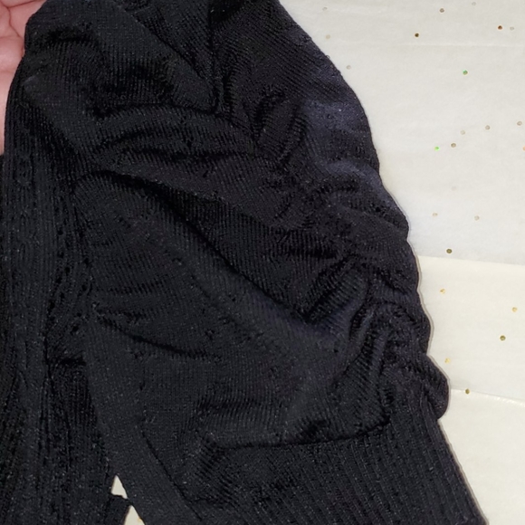 Bebe Pointelle Ribbed Keyhole Sweater Top - Picture 2 of 5